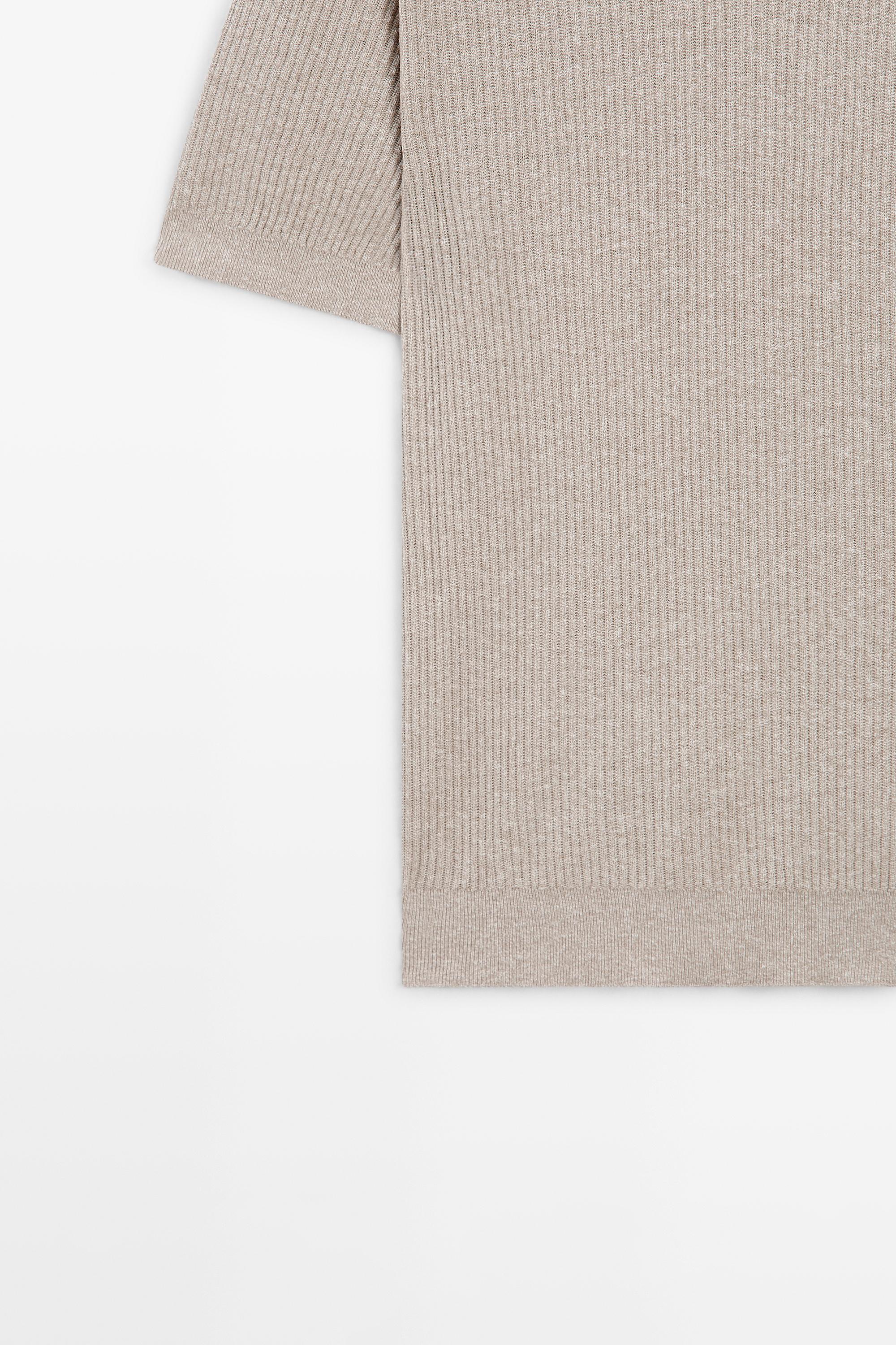 Cotton blend knit polo shirt